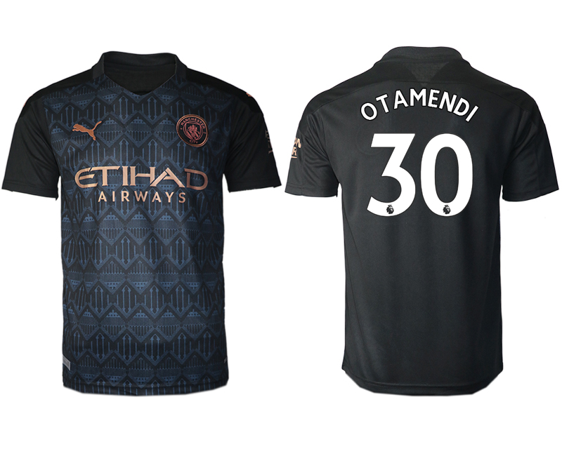 Men 2020-2021 club Manchester City away aaa version #30 black Soccer Jerseys